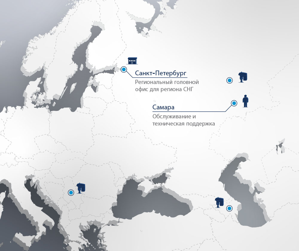 Присутствие компании PCM в России и странах СНГ
