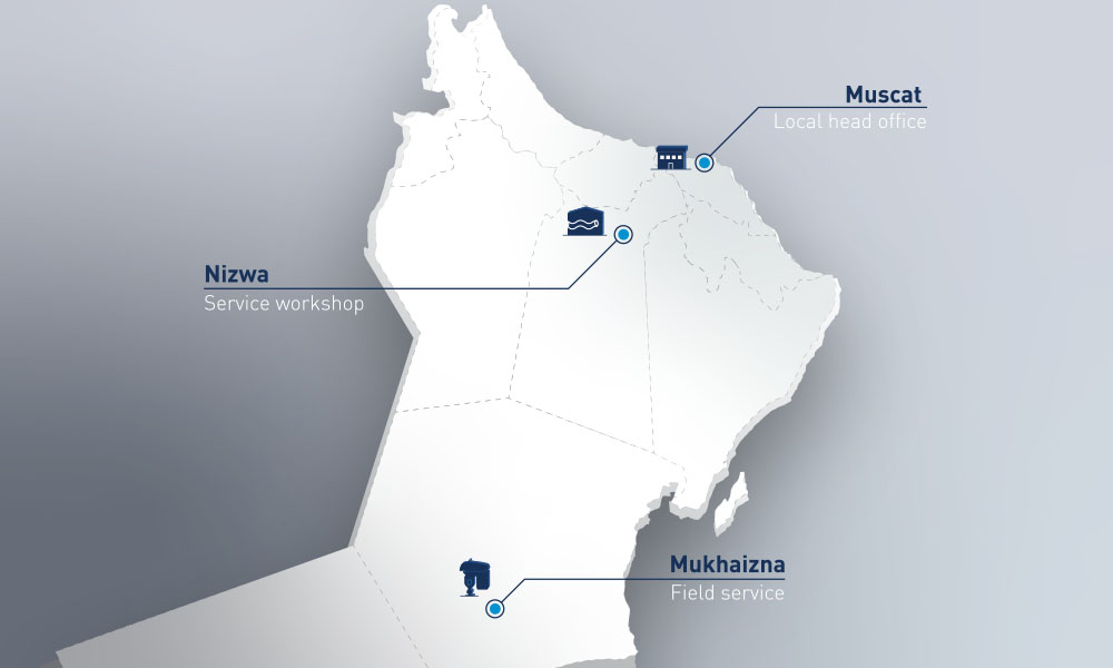 PCM Muscat LLC, Oman map